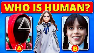 Can You GUESS Who is NOT Human? | Top Netflix Wednesday, M3gan, Squid Game Quiz