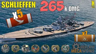 Schlieffen 265k Dmg 5 Kills | World of Warships Gameplay