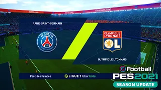 PSG vs Lyon Ligue 1 Uber Eats 2021/22 Matchday 6 | PES 2021 | Gameplay PC