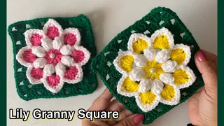 Crochet Lily Granny Square Tutorial