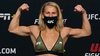 Tracy Cortez and Justine Kish - Official Weigh-ins - (UFC Fight Night: Whittaker vs. Gastelum)