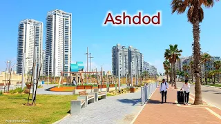 [4K] Beautiful Ashdod. Virtual Walking in the City, Israel