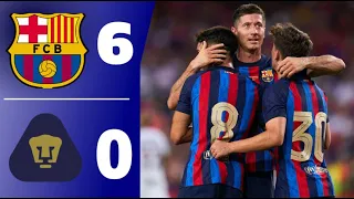 Barcelona vs Pumas 6-0 extended highlights & all goals || Lewa first goal for Barcelona