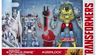 Silver Knight Optimus Prime and Grimlock - Target Exclusive.