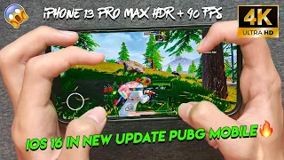 iOS 16 TEST 🔥 iPhone 13 Pro Max With MAX SETTINGS HDR + 90 FPS (4K GRAPHIC) PUBG MOBILE ❤