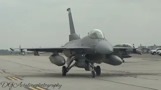 F-16's of the 180th Fighter Wing Arrival, Taxi and Shutdown: Columbus Airshow 2023