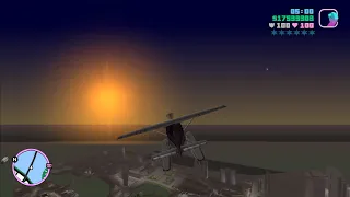 GTA Vice City Flying the Skimmer far above the city