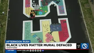 Black Lives Matter mural defaced in Hartford