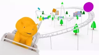 Învaţă formele cu Roller Coaster-ul şi cu Dinozaurul Dino | Desene animate educaţionale pentru copii