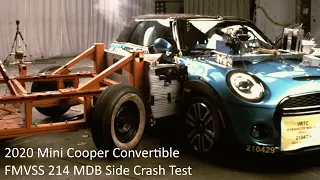 2015-2023 Mini Cooper Convertible (F57) FMVSS 214MDB Side Crash Test (WorldSID Dummy Assessment)