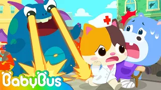 Super Rescue Team vs Big Monster | Doctor, Firefighter, Policeman | Nursery Rhymes | BabyBus