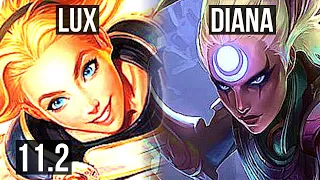 LUX vs DIANA (MID) | 5/0/9, 1100+ games, 1.3M mastery | BR Grandmaster | v11.2