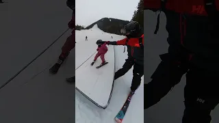 2 Year Old Girl in Terrain Park Skiing #family #father #dad