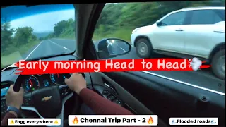 FORTUNER vs CRUZE 🔥 | Driving through Extreme wet roads💦 | Chennai P-2