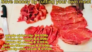 How to cut a Whole sirloin tip into steaks