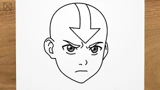 How to draw AVATAR AANG step by step, EASY