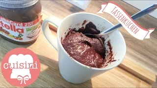 Tassenkuchen Nutella selber machen | Ohne Ei | 3 Minuten Schokokuchen mit Kern - CUISINI