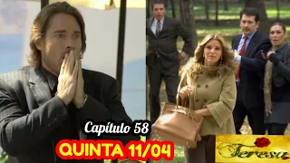 TERESA capítulo de hoje QUINTA-feira (11/04/2024) novelas do SBT