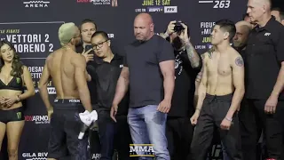 Deiveson Figueiredo vs. Brandon Moreno UFC 263 Weigh-In Staredown - MMA Fighting