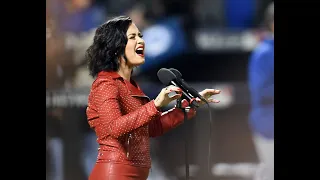 Demi Lovato Sings Anthem during 2015 World Series