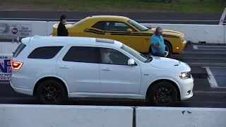 2018 Dodge Durango SRT vs Challenger R/T -drag racing