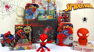 Marvel Spiderman Collection Unboxing Review | RC Spider Bot | Halloween Spiderman Playset