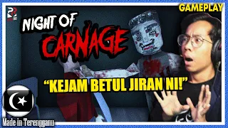 *SERAM!* "JIRAN SEBELAH YANG KEJAM!!" || Night of Carnage Gameplay [Pok Ro] (Malaysia)