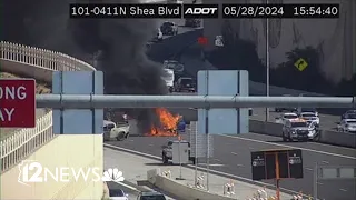 Big delays on Loop 101 after car fire