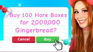 OPENING 100 HARE BOXES in ROBLOX ADOPT ME! 35,000 ROBUX!