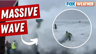 Powerful Wave Knocks People Off Their Feet In Pacifica, CA