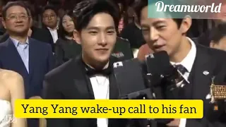 Yang Yang recording wake-up call to his fan|| love 020 actor Yang Yang cute wake-up call  DreamWorld