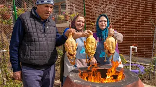 Cooking 3 whole Ducks in Tandoori Oven with Walnuts. Bulgur Pilaf Recipe.