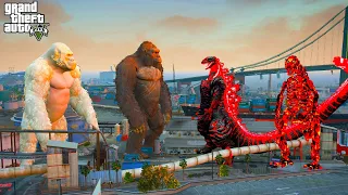 Shin Godzilla and Skeleton Godzilla Vs Kong 2021 and George Rampage - GTA 5 Mods