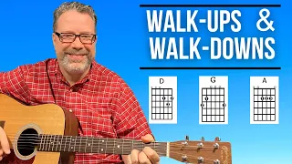 Transform Your Sound: Easy Guitar Walk Ups & Walk Downs- Key of D