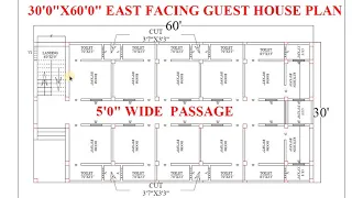 30 X 60 EAST FACING GUEST HOUSE PLAN