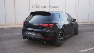 Seat León 1.5 tsi full exhaust valvetronic + downpipe by @silver.exhaust.system