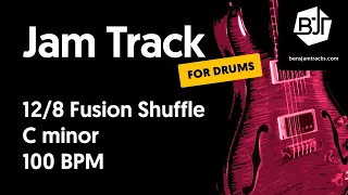 12/8 Fusion Shuffle Jam Track in C minor (for drums) "Ace of Hearts" - BJT #46