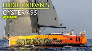 Sailing aboard Eddie Jordan's distinctly different looking Oyster 495