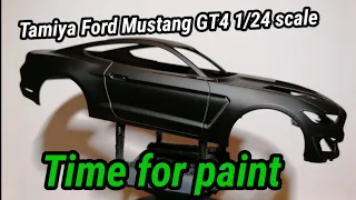 Tamiya Ford Mustang GT4 1/24 scale -  Time for paint