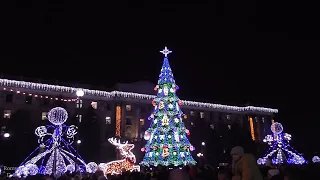 Открытие главной городской елки Салют площадь Соборная Николаев 2020