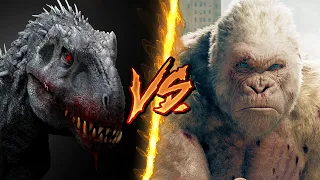 Indominus Rex VS George the Gorilla - Who is More Powerful? | BATTLE ARENA | Jurassic World Dominion