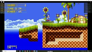 classic sonic simulator test server - showcasing my level bridge island zone act 1(full version )