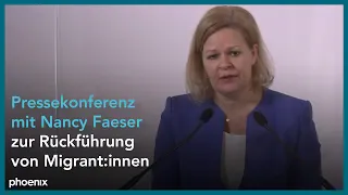 Pressekonferenz mit Nancy Faeser zur Rückführung von Migrant:innen