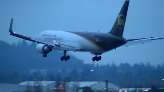 UPS 767-300F [N332UP] Landing Portland Airport (PDX)