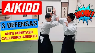 AIKIDO: 3 DEFENSES against WIDE STREET PUNCH 👊💥| how to defend a SURPRISING PUNCH