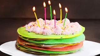 Rainbow Crepe Cake | Birthday Cake Ideas | Rainbow Cake Recipes by So Yummy