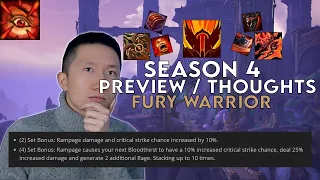 My Thoughts on DF Season 4 Fury Warrior (PTR)