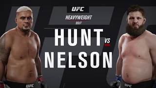 Mark Hunt vs. Roy Nelson (EA Sports UFC 2) - CPU vs. CPU - Crazy UFC 👊🤪