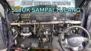 BUAT AIRCOND KERETA KORANG SEJUK KETAR SAMPAI DEMAM | CARA PASANG COMPRESSOR ALZA MASUK MYVI