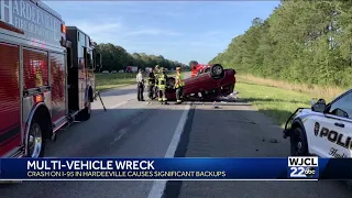 Crews respond to multi-vehicle crash on I-95 in Hardeeville